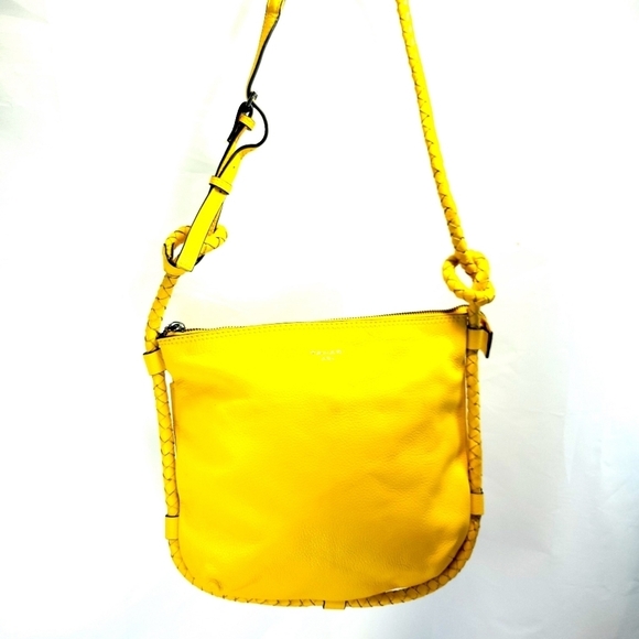 Tahari Yellow Leather Shoulder Bag - Picture 4 of 8